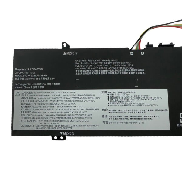 L17C4PB0 Replacement Laptop Battery for Lenovo Flex 6-14IKB 6-14ARR IdeaPad 530S-14ARR 530S-14IKB 530S-15IKB Yoga 530-14ARR 530-14IKB XiaoXin Air 14IKBR 15IKBR 15ARR 15IWL Series L17M4PB0 L17C4PB2 5B10Q16066 7.68V 45Wh